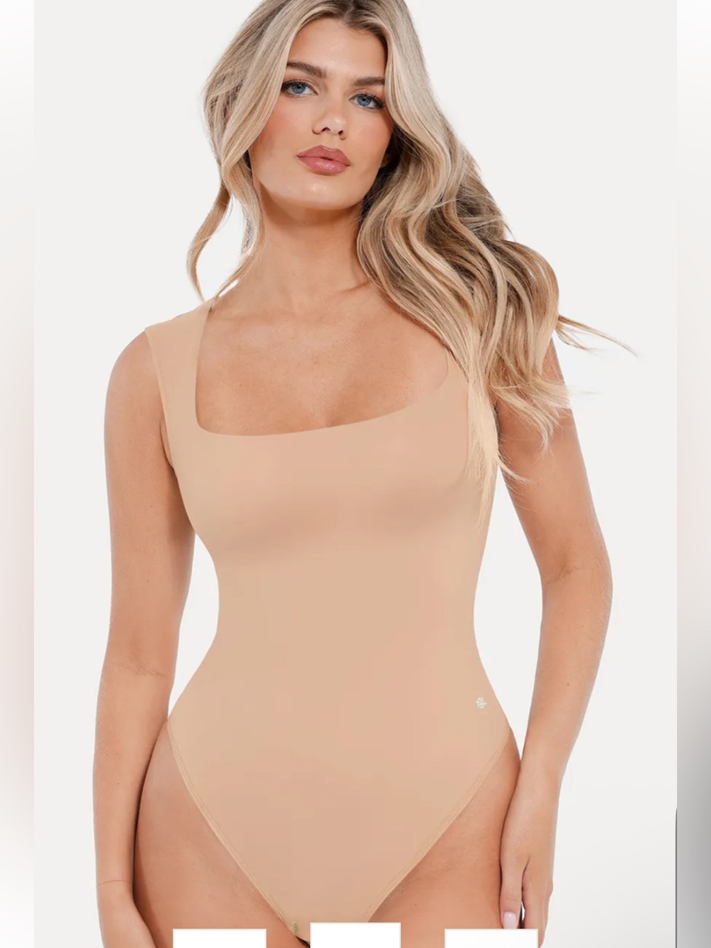 Seamless Square Neck Bodysuit - Nude. NWT